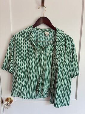 a new day Green Patterned Set